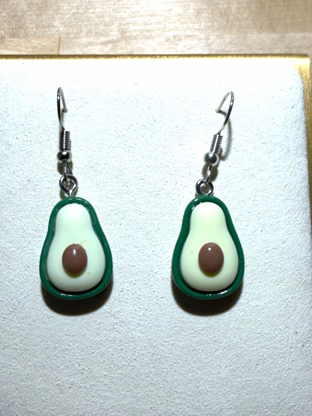 Green Avocado Drop Earrings - Fun Womens Jewelry